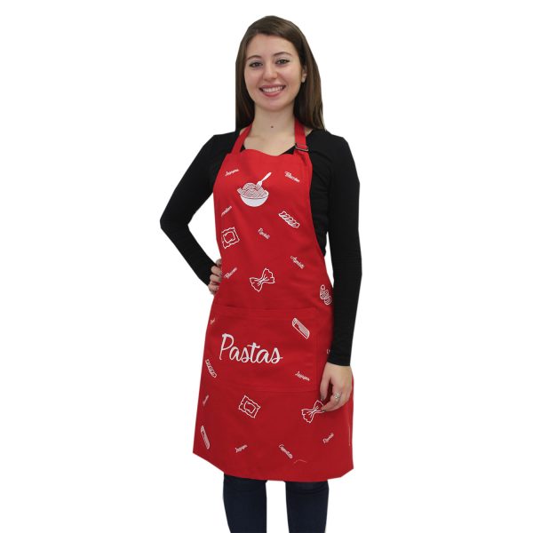 Delantal Pastas rojo