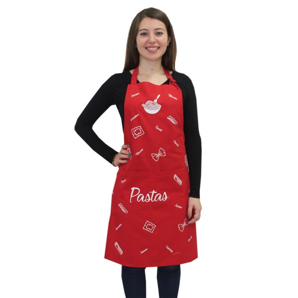 Delantal Pastas rojo
