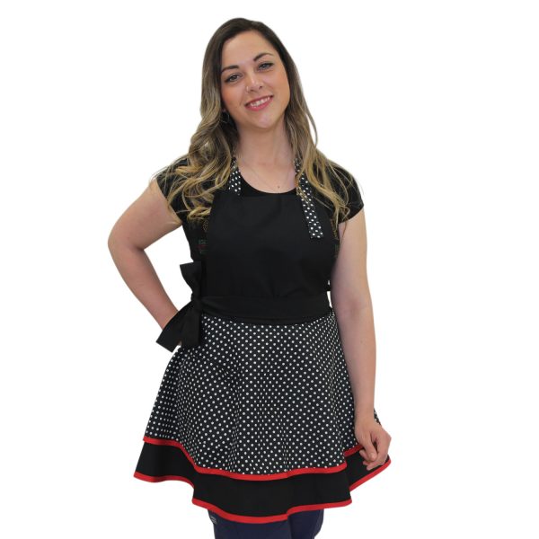 Delantal Vintage Negro - Rojo