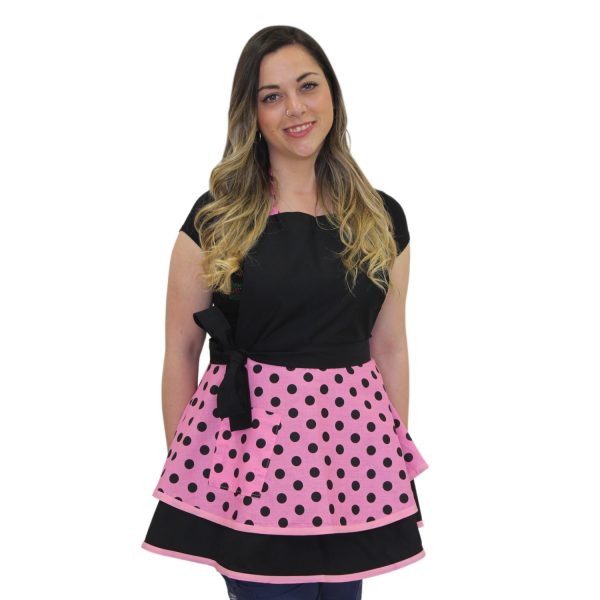 Delantal Vintage Negro - Rosado