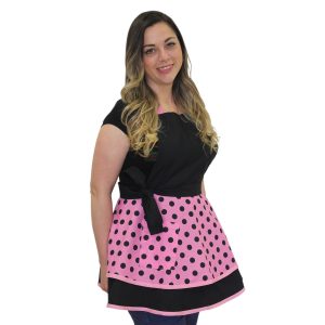 Delantal Vintage Negro - Rosado