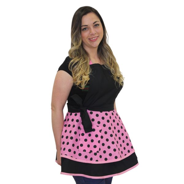 Delantal Vintage Negro - Rosado
