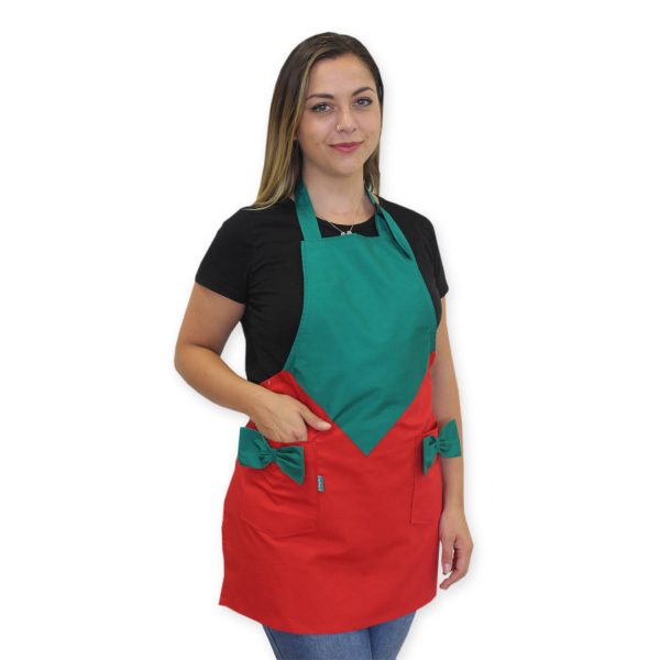 Delantal cintas Verde rojo