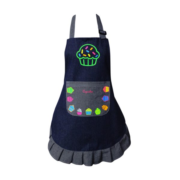 Delantal Mezclilla Cupcakes Colores – Niños