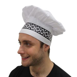 Gorro Blanco Estampado Grecas Negro- Chef