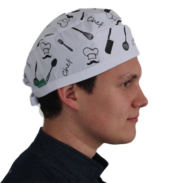 Gorro Blanco Chef y Utensilios - Unisex