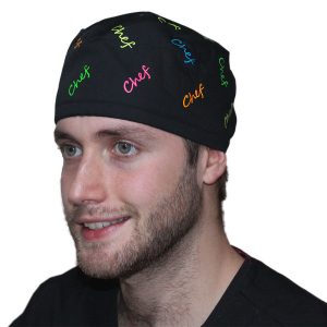 Gorro Negro Chef Escrito Colores - Unisex