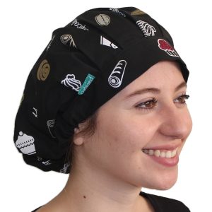 Gorro Negro Estampado Repostería - Mujer