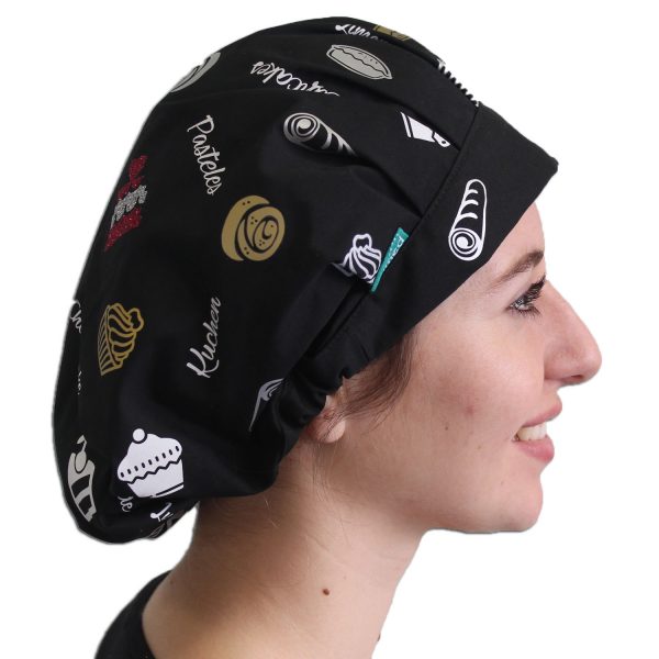 Gorro Negro Estampado Repostería - Mujer