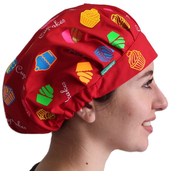 Gorro Rojo Estampado Cupcakes Colores - Mujer