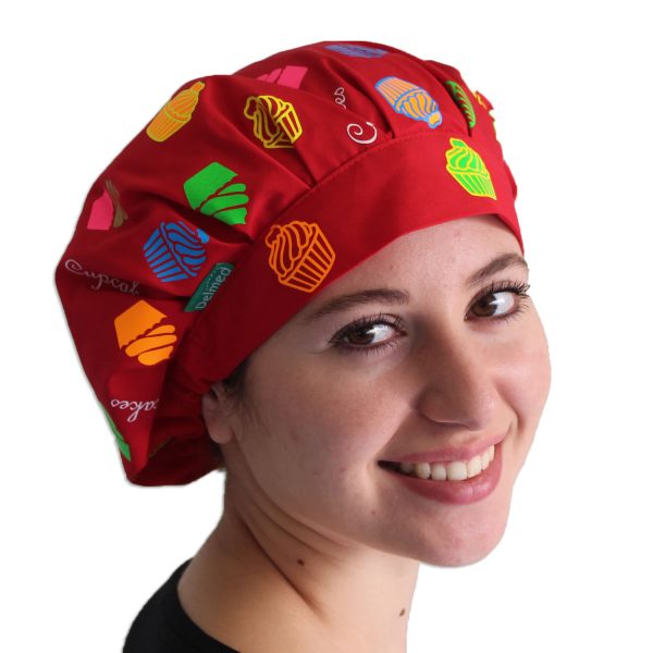 Gorro Rojo Estampado Cupcakes Colores - Mujer