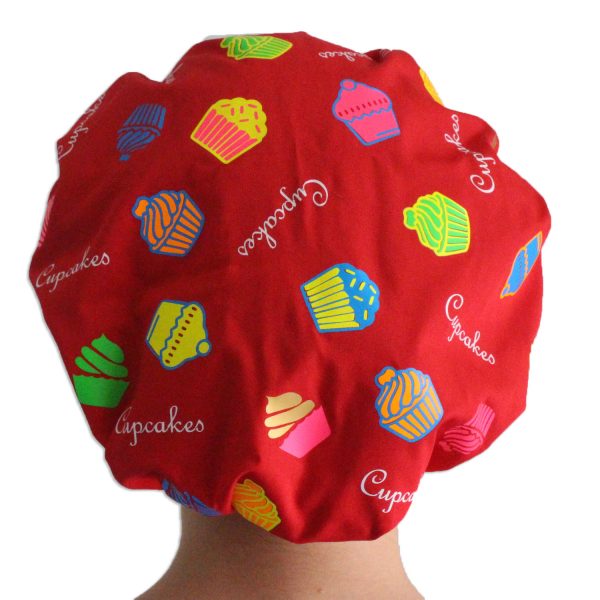 Gorro Rojo Estampado Cupcakes Colores - Mujer