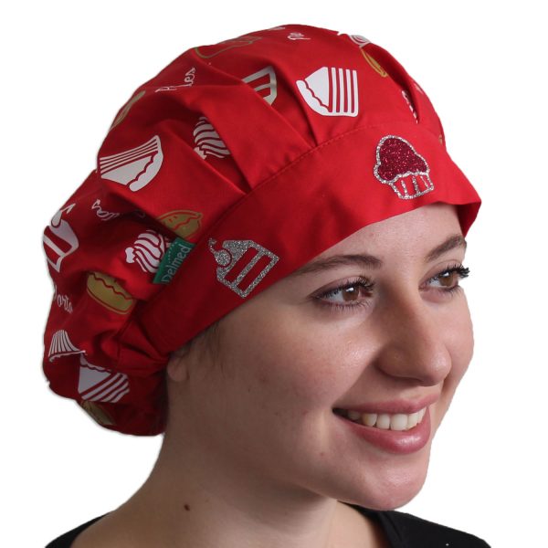 Gorro Rojo Estampado Cupcakes Colores - Mujer