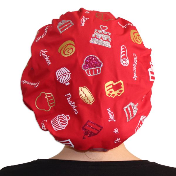 Gorro Rojo Estampado Repostería - Mujer