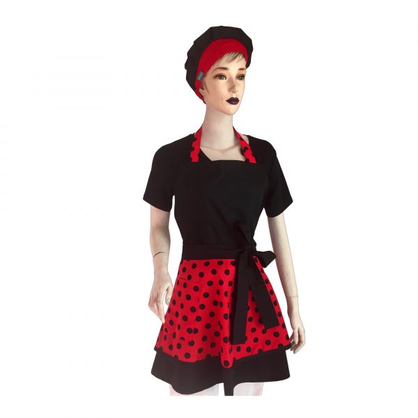 Delantal Vintage Rojo Puntos